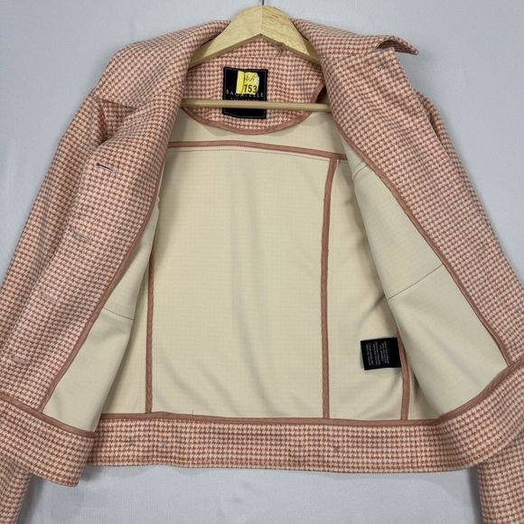 Bagatelle Suede Button Up Shacket Pink Chore Jacket Womens Size XS Houndstooth - Picture 7 of 12